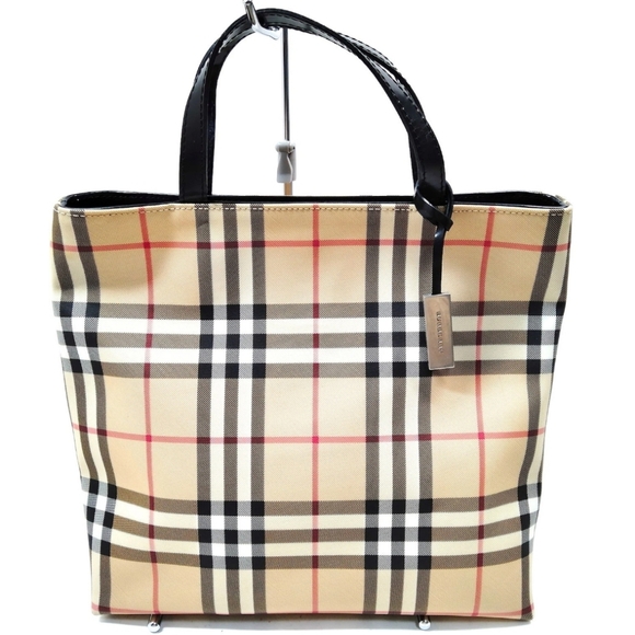 Burberry London House Check Beige & Black W/ PVC Handles / Nylon Tote (EUC)✨️ - Picture 1 of 6